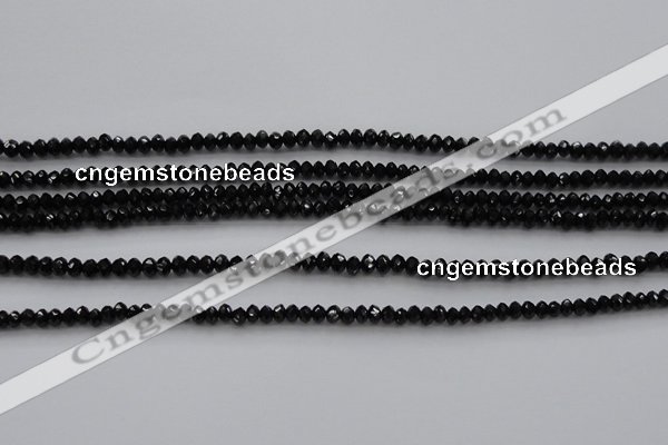 CBS511 15.5 inches 2*3mm faceted rondelle AA grade black spinel beads