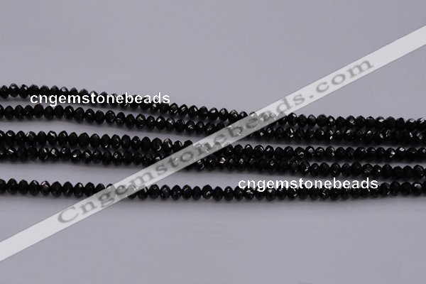 CBS512 15.5 inches 2*4mm faceted rondelle AA grade black spinel beads