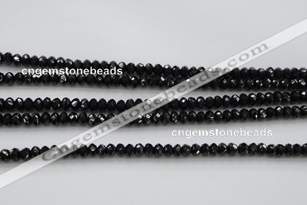 CBS513 15.5 inches 4*5mm faceted rondelle AA grade black spinel beads