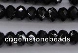 CBS514 15.5 inches 4*6mm faceted rondelle AA grade black spinel beads