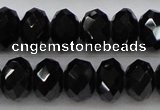 CBS516 15.5 inches 6*8mm faceted rondelle AA grade black spinel beads