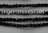 CBS520 15.5 inches 2mm faceted round A grade black spinel beads