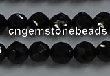 CBS525 15.5 inches 6mm faceted round natural black spinel beads