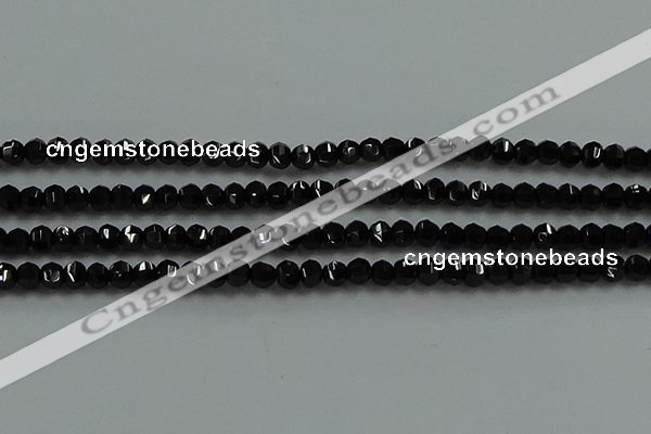 CBS528 15.5 inches 2.5*4mm lantern-shaped natural black spinel beads