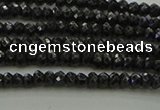 CBS531 15.5 inches 1.5*2.5mm faceted rondelle black spinel beads