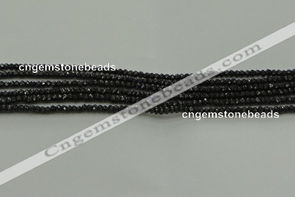 CBS531 15.5 inches 1.5*2.5mm faceted rondelle black spinel beads