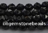 CBS536 15.5 inches 6mm faceted round black spinel beads