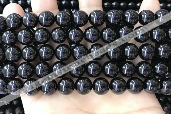 CBS543 15.5 inches 10mm round black spinel gemstone beads