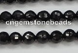 CBS556 15.5 inches 6mm faceted round AA grade black spinel beads