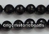 CBS557 15.5 inches 8mm faceted round AA grade black spinel beads