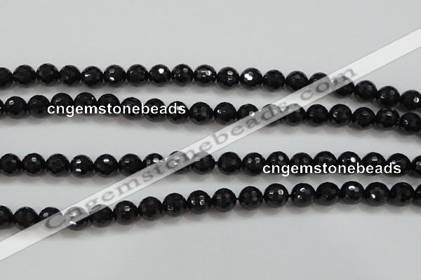 CBS557 15.5 inches 8mm faceted round AA grade black spinel beads