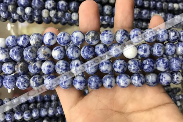 CBS603 15.5 inches 10mm round blue spot stone beads wholesale