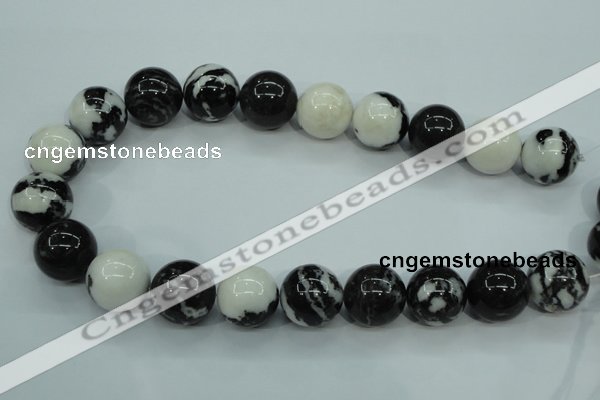 CBW108 15.5 inches 20mm round black & white jasper beads