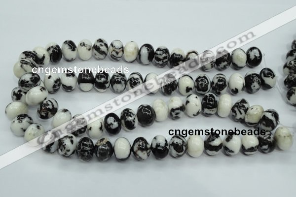 CBW115 15.5 inches 12*16mm rondelle black & white jasper beads