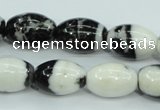 CBW120 15.5 inches 13*18mm rice black & white jasper beads