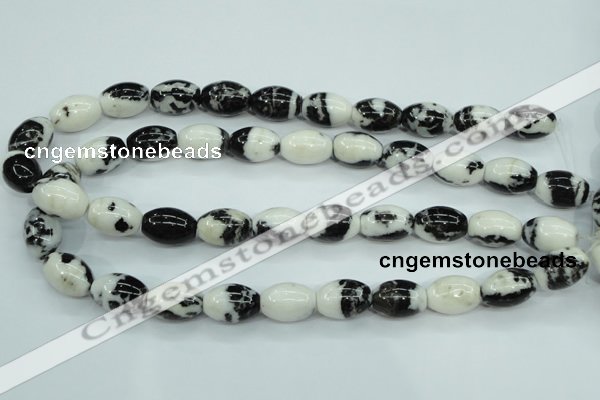 CBW120 15.5 inches 13*18mm rice black & white jasper beads