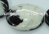 CBW129 15.5 inches 30*40mm oval black & white jasper beads