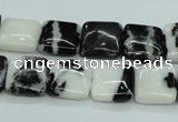 CBW133 15.5 inches 12*12mm square black & white jasper beads