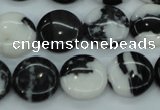 CBW144 15.5 inches 15mm flat round black & white jasper beads