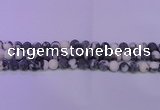 CBW150 15.5 inches 4mm round matte black & white jasper beads