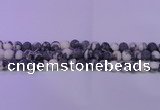 CBW151 15.5 inches 6mm round matte black & white jasper beads