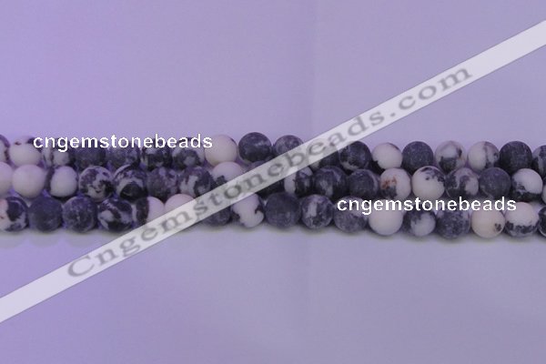 CBW151 15.5 inches 6mm round matte black & white jasper beads