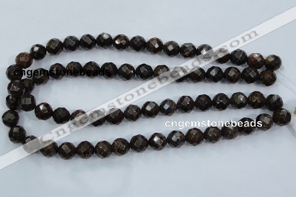 CBZ104 15.5 inches 8mm faceted round bronzite gemstone beads