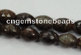 CBZ108 15.5 inches 10*13mm faceted rice bronzite gemstone beads