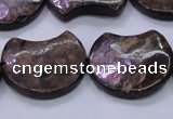 CBZ112 15.5 inches 20*24mm curved moon bronzite gemstone beads