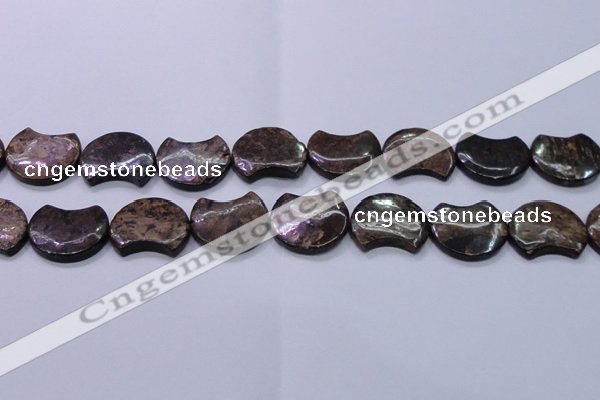 CBZ112 15.5 inches 20*24mm curved moon bronzite gemstone beads