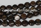 CBZ207 15.5 inches 8mm flat round bronzite gemstone beads