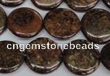 CBZ213 15.5 inches 20mm flat round bronzite gemstone beads