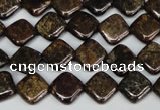 CBZ222 15.5 inches 10*10mm diamond bronzite gemstone beads