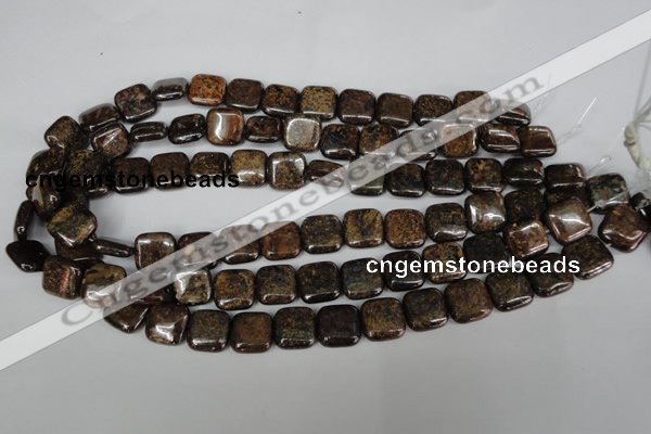 CBZ227 15.5 inches 14*14mm square bronzite gemstone beads