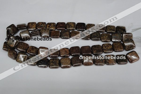 CBZ228 15.5 inches 16*16mm square bronzite gemstone beads