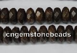 CBZ404 15.5 inches 6*12mm faceted rondelle bronzite gemstone beads