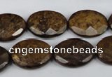 CBZ439 15.5 inches 15*20mm faceted oval bronzite gemstone beads