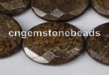 CBZ440 15.5 inches 22*30mm faceted oval bronzite gemstone beads