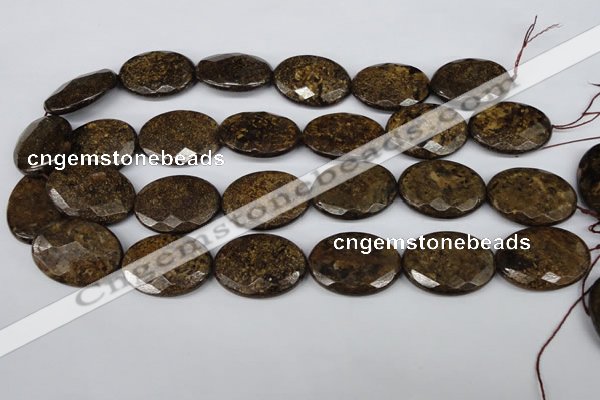 CBZ440 15.5 inches 22*30mm faceted oval bronzite gemstone beads