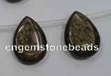 CBZ500 Top-drilled 10*14mm flat teardrop bronzite gemstone beads