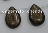 CBZ501 Top-drilled 12*16mm flat teardrop bronzite gemstone beads