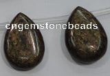 CBZ503 Top-drilled 15*20mm flat teardrop bronzite gemstone beads