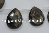 CBZ506 Top-drilled 12*16mm faceted flat teardrop bronzite gemstone beads