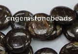 CBZ57 15.5 inches 18mm coin bronzite gemstone beads wholesale