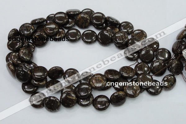 CBZ57 15.5 inches 18mm coin bronzite gemstone beads wholesale