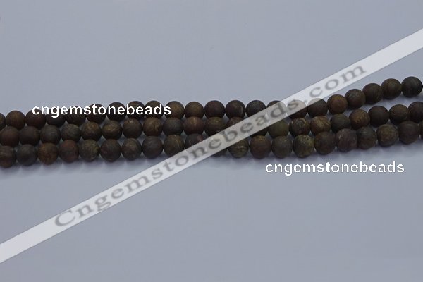 CBZ600 15.5 inches 4mm round matte bronzite beads wholesale