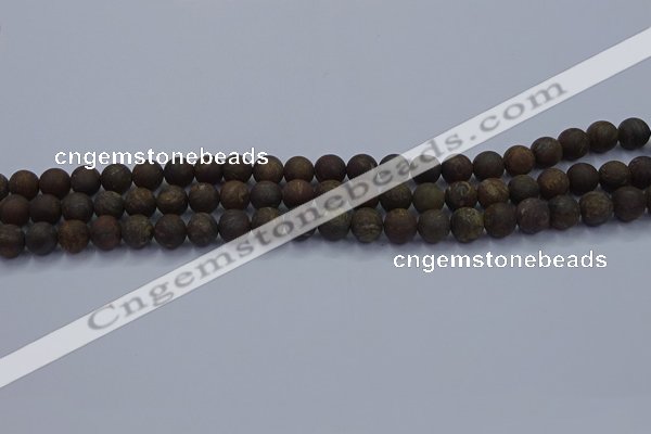 CBZ601 15.5 inches 6mm round matte bronzite beads wholesale