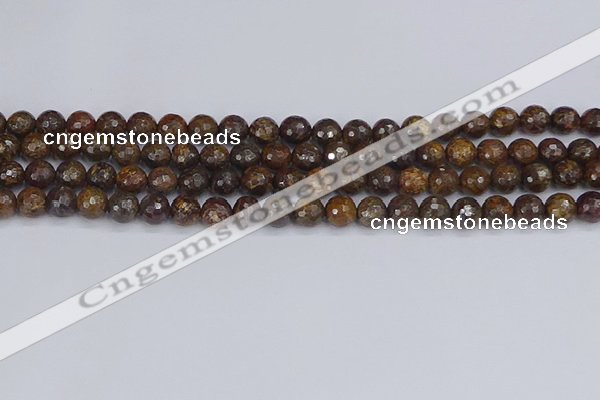 CBZ612 15.5 inches 8mm faceted round bronzite gemstone beads