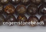 CBZ613 15.5 inches 10mm faceted round bronzite gemstone beads