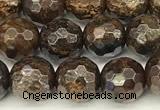 CBZ630 15 inches 6mm faceted round bronzite beads wholesale